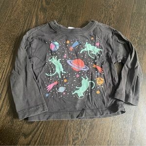 Hanna Andersson Cats in Space Long Sleeve Shirt 2T